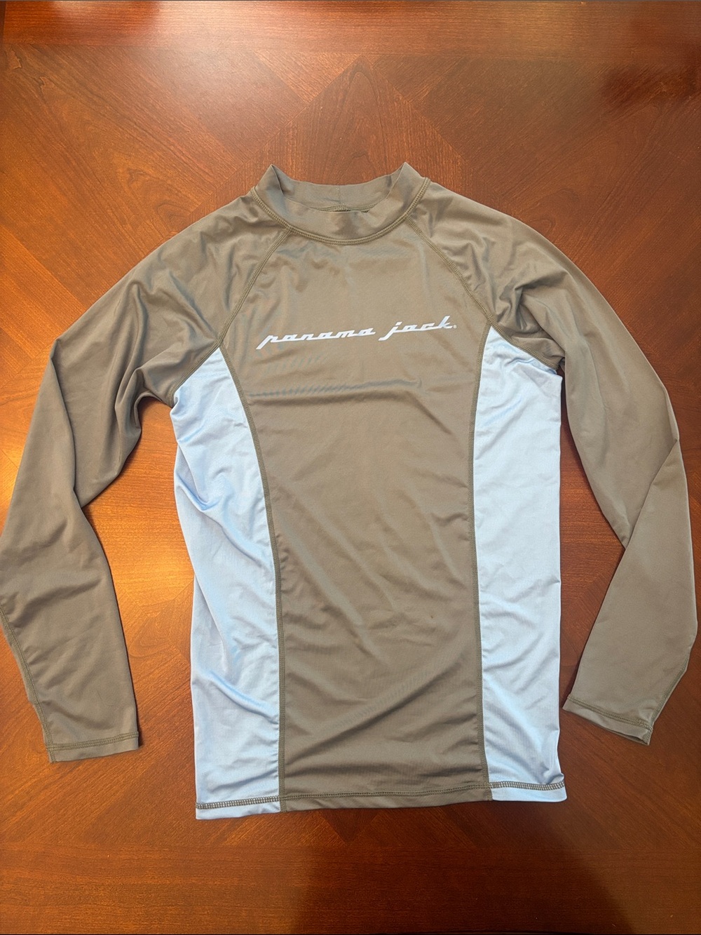 Panama Jack gray and Light Blue Long-Sleeve Rash Guard